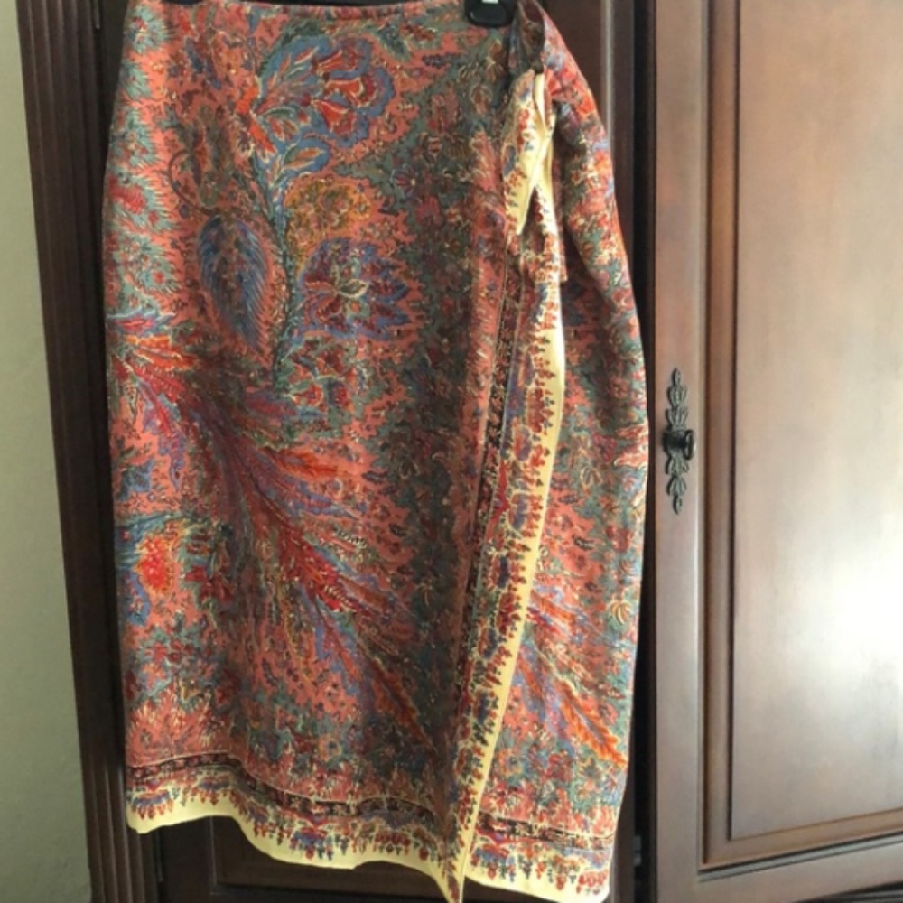 Vintage Ralph Lauren Paisley Wrap Skirt Size Large